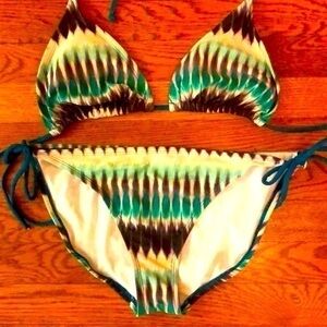 Converse  green Tie dye Triangle string Bikini size medium